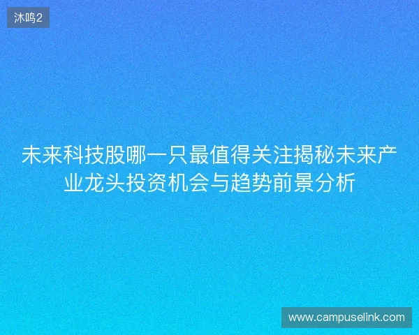 未来科技股哪一只最值得关注揭秘未来产业龙头投资机会与趋势前景分析